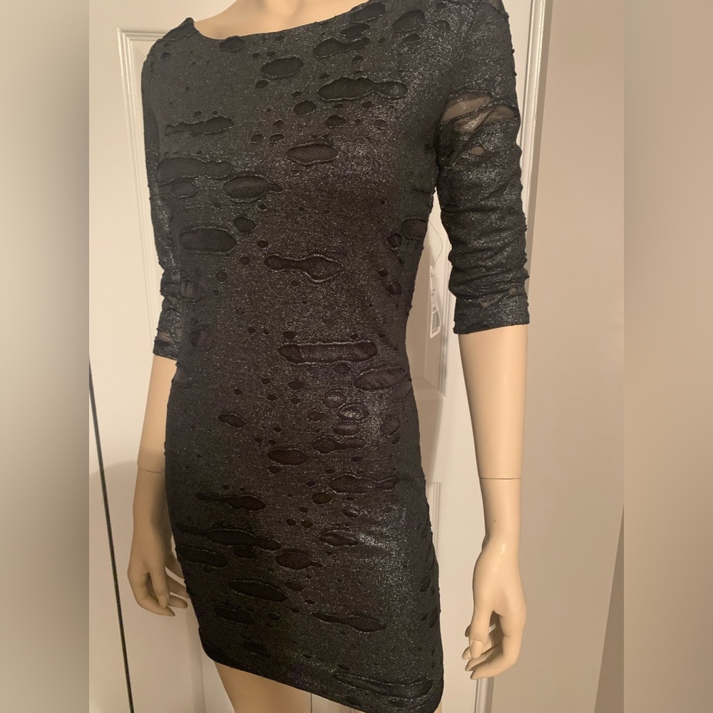 Distressed mini dress